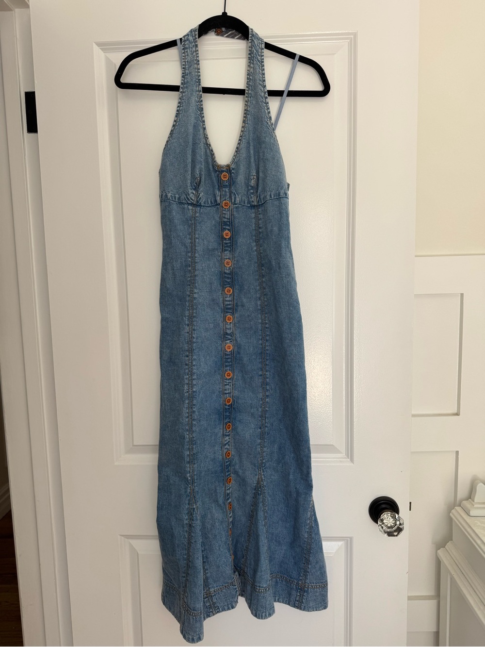 Anthropologie Maeve Denim Halter Dress